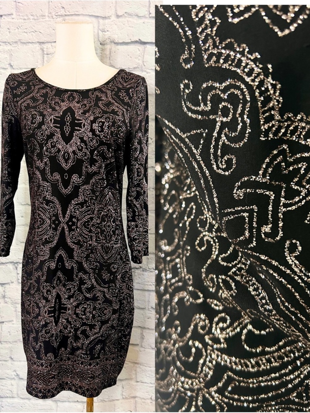 Altar'd State Party Dress Open Back Black Glitter Bodycon Mini Evening Formal